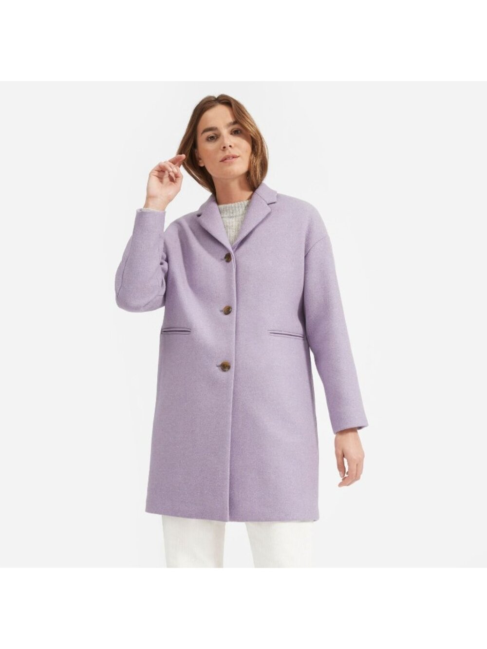 Everlane Lavender Purple Wool Cocoon Coat, Size 14